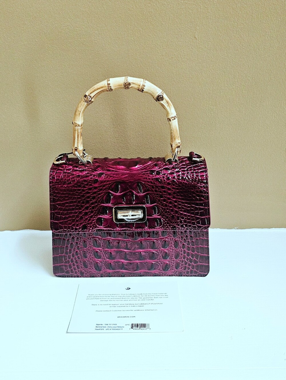 NWT Brahmin CHERRY LACQUER Mod Small Hallie w/Jane Wallet - Picture 2 of 16